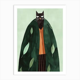 Cat In A Cape Art Print