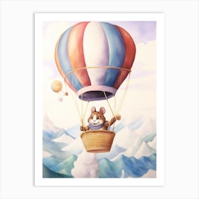 Baby Chipmunk 1 In A Hot Air Balloon Art Print