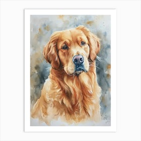 Golden Retriever Watercolor Painting 3 Art Print