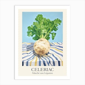 Marche Aux Legumes Celeriac Summer Illustration 2 Art Print