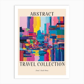 Abstract Travel Collection Poster Seoul South Korea 8 Art Print