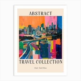 Abstract Travel Collection Poster Seoul South Korea 7 Art Print