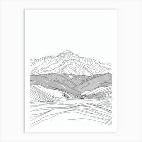 Pikes Peak Usa Line Drawing 5 Art Print
