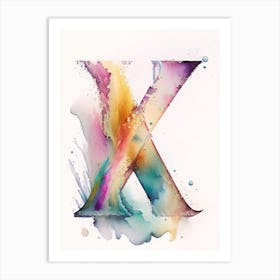 X, Letter, Alphabet Storybook Watercolour 3 Art Print