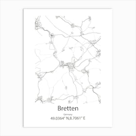 Bretten,Germany Minimalist Map Art Print