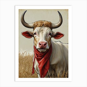 Cow In A Field 1 Art Print