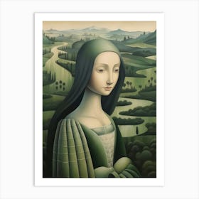 Lady in green 1 Art Print