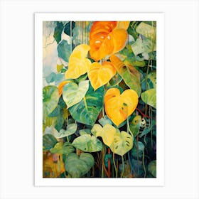 Tropical Plant Painting Golden Pothos Art Print