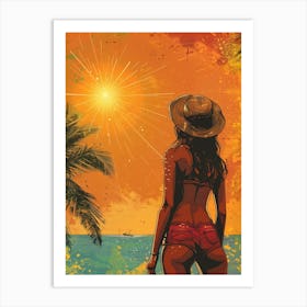 Woman On The Beach 2 Art Print