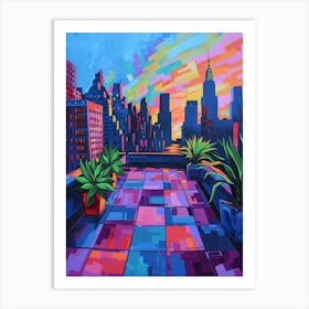 Sunset On The Roof Art Print