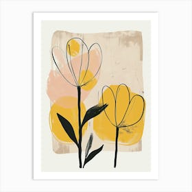 Peoria Flower Market Boho Minimalist Style Art Print