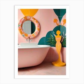 Pink Bathroom 2 Art Print