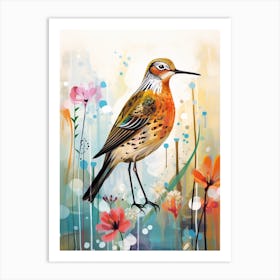 Bird Painting Collage Dunlin 4 Art Print