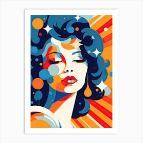 Colorful Cascades: Celebrating American Women in Pop Art Art Print