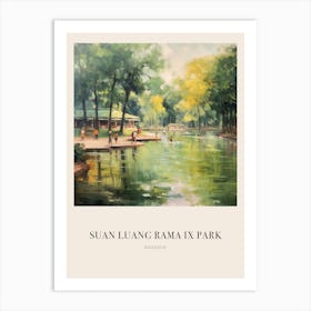 Suan Luang Rama Ix Park Bangkok Thailand 2 Vintage Cezanne Inspired Poster Art Print