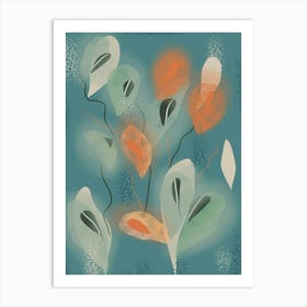 Delicate Leaves Abstract Art Print