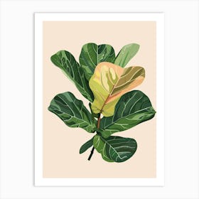 Fiddle Leaf Fig Plant Minimalist Illustration 2 Art Print