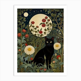 William Morris Cat In The Moonlight 17 Art Print