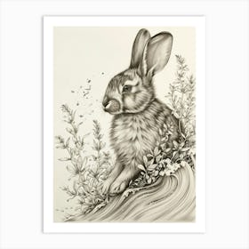 Himalayan Rabbit Drawing 2 Art Print