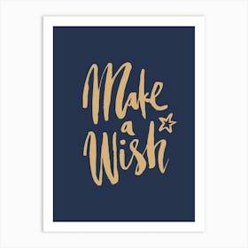 Make A Wish Navy Art Print
