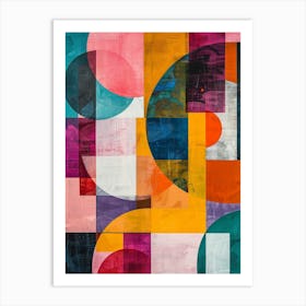 Playful And Colorful Geometric Shapes Arranged In A Fun And Whimsical Way 26 Art Print