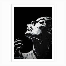 Black and White woman Art Print