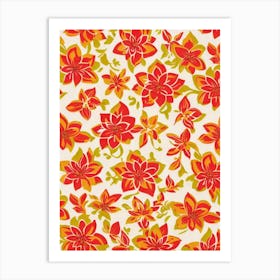 Amaryllis Floral Print Warm Tones 1 Flower Art Print