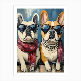 Whimsical Frenchies At The Bar 7 Art Print