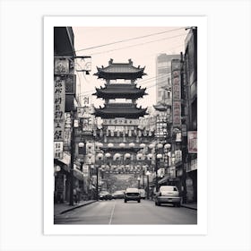 Taipei, Taiwan, Black And White Old Photo 2 Art Print
