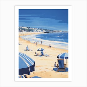 Bournemouth Beach Dorset Printmaking Style 4 Art Print