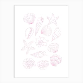 Pink Seashells 1 Art Print