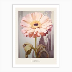 Floral Illustration Calendula 2 Poster Art Print