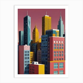 Cityscape in pastel colors Art Print