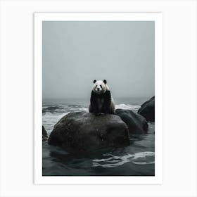 Panda Bear In The Ocean Art Print