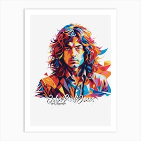 John Paul Jones, Led Zeppelin 06 Portrait Music Icon Style WPAP Pop Art Art Print