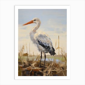 Bird Painting Stork 2 Art Print