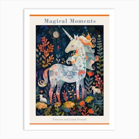 Unicorn With Lambs Fauvism Inspired 2 Poster Art Print