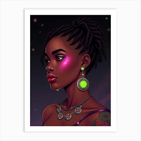 Afrofuturism Women Portrait Art Print