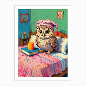 Owl In Bed 1 Art Print