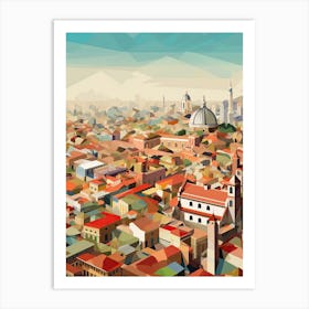 Milan, Italy, Geometric Illustration 2 Art Print