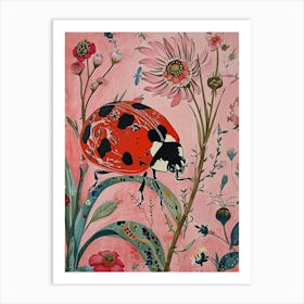 Floral Animal Painting Ladybug 1 Art Print