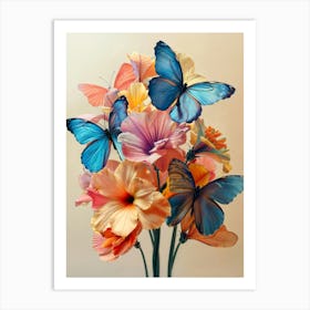 Butterfly Menagerie 2 Botanical  Art Print Art Print