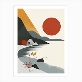 Sunset California Beach Art Print