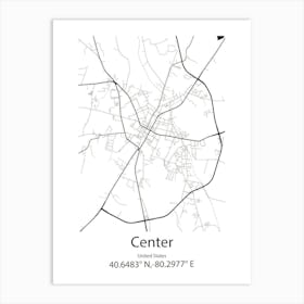 Center Point,United States Minimalist Map Art Print