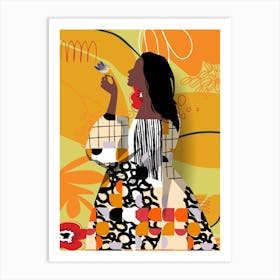 African Woman Colorful Modern Art Print