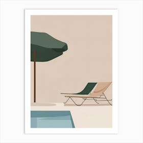 Lounge Chairs By The Pool Art Print