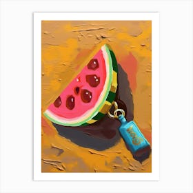 Watermelon Slice Oil Painting 7 Art Print