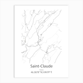 Saint Claude,France Minimalist Map Art Print