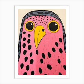 Pink Polka Dot Falcon 1 Art Print