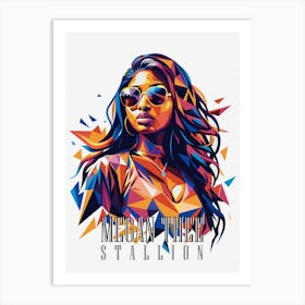 Megan Thee Stallion 02 Portrait Music Icon Style WPAP Pop Art Art Print